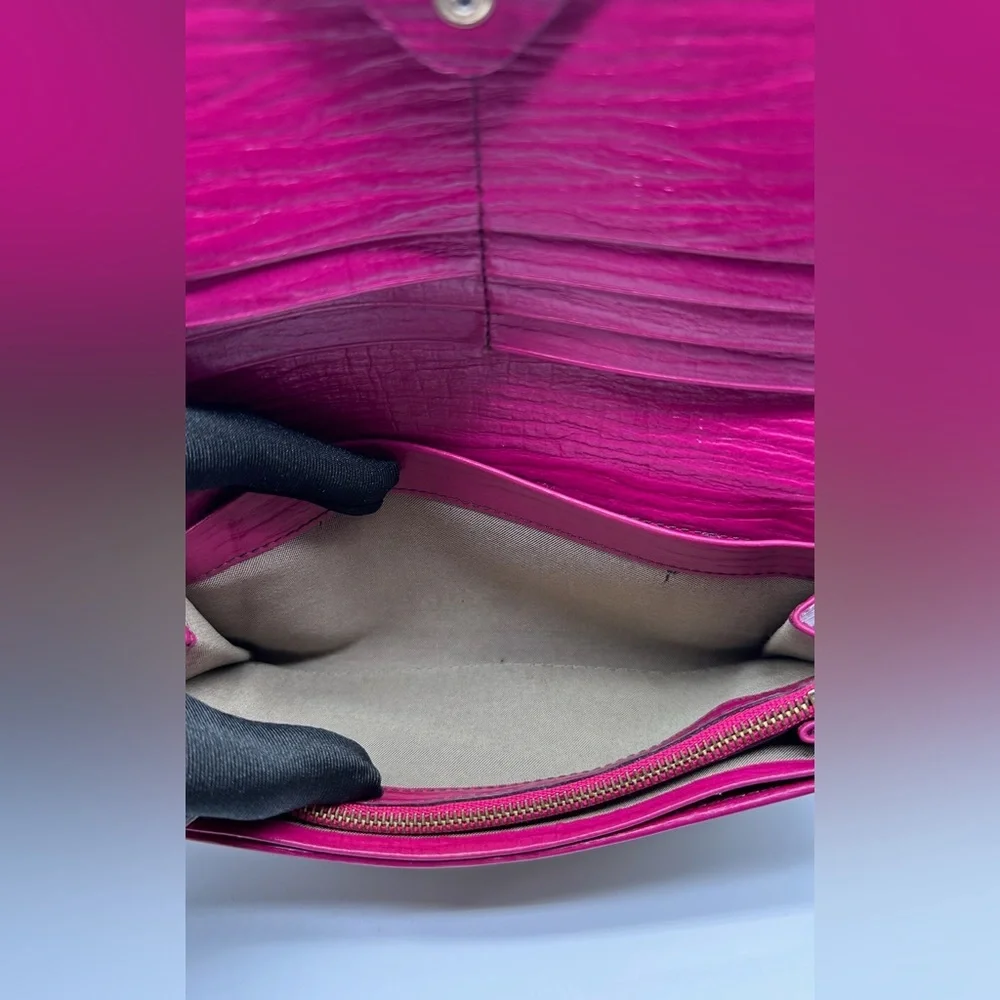 Fendi Zucca Canvas & Leather Continental Wallet - RARE Hot Pink/Monogram - Picture 8 of 10